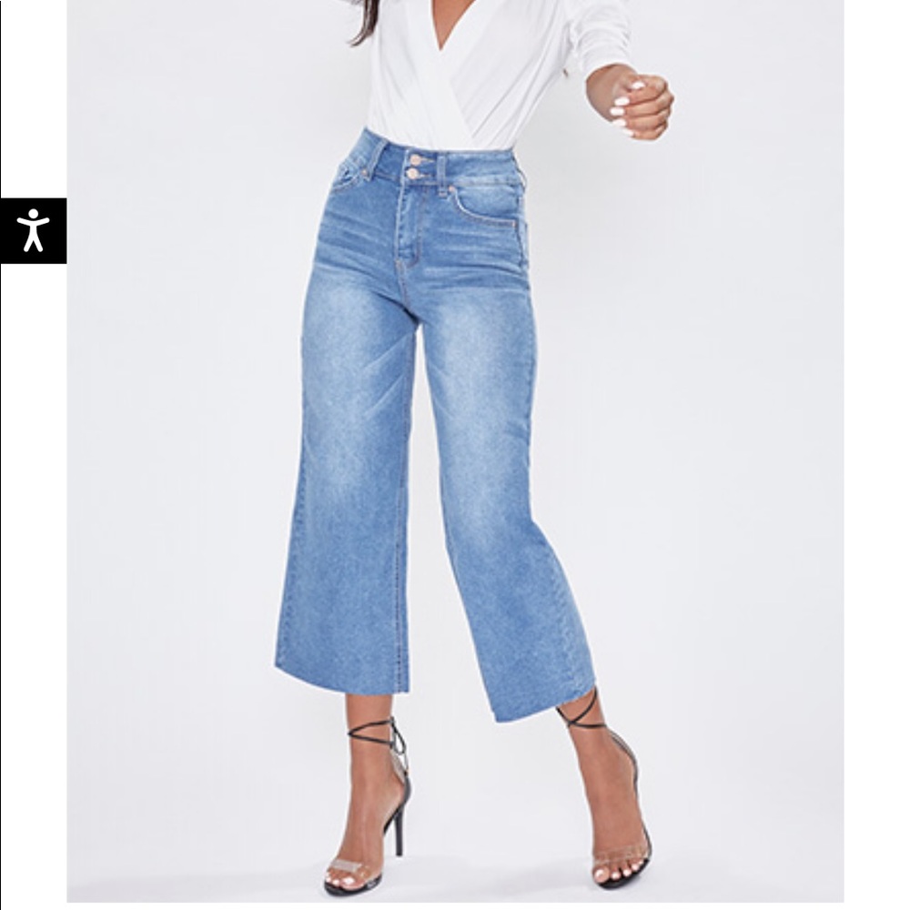 YMI Jeans Wide Leg Crop Denim Jeans